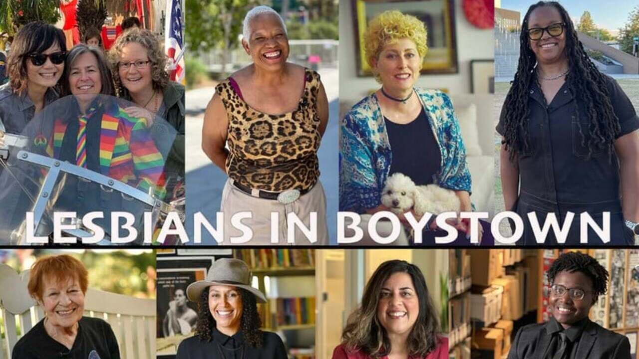 Lesbians in Boystown backdrop